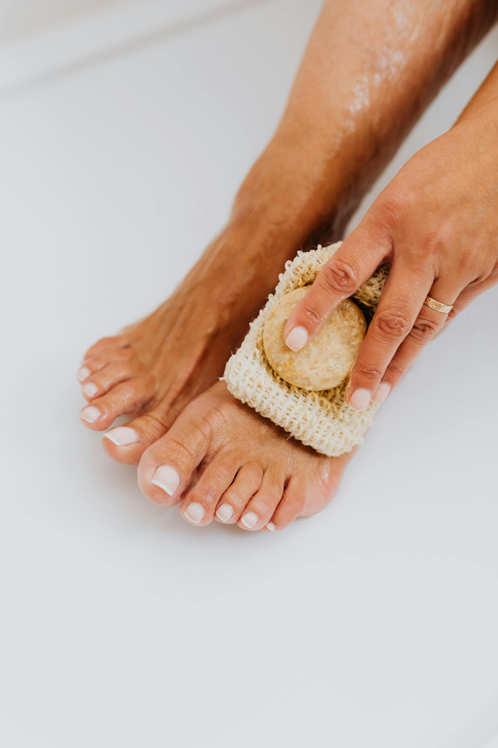 Close up of Washing Feet