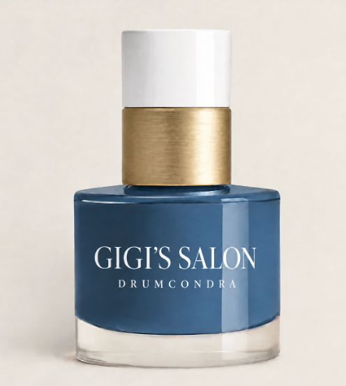 Gigi’s Salon bottle in midnight blue